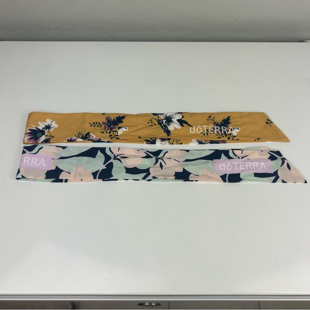 Doterra bundle of two floral print headband hair wraps